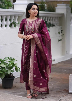 kili fashion Embroidered Kurta, Trouser/Pant & Dupatta Set