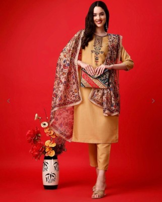 AnAdhTex Embroidered Kurta, Trouser/Pant & Dupatta Set