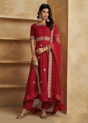 Trendmalls Embroidered Kurta, Trouser/Pant & Dupatta Set