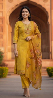 Jaibadrivishal Printed Kurta, Trouser/Pant & Dupatta Set