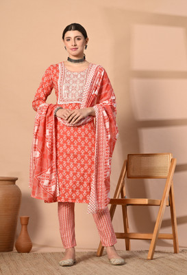 Seemrat Floral Print Kurta, Trouser/Pant & Dupatta Set