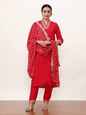 Jaipur Kurti Floral Print Kurta, Trouser/Pant & Dupatta Set