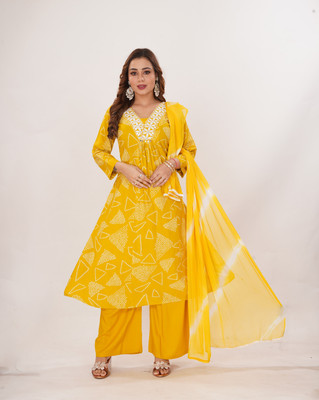 ROSHNI Embroidered, Printed Kurta, Trouser/Pant & Dupatta Set