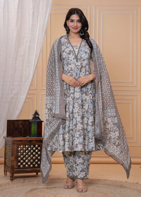 MEERANSHI LIVING Printed Kurta, Palazzo & Dupatta Set