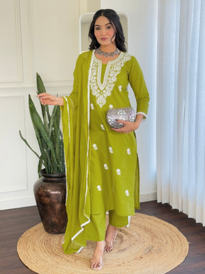 kiwastudio Embroidered Kurta, Trouser/Pant & Dupatta Set