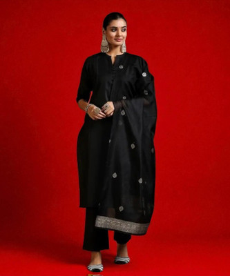 TRANDTIDE Solid Kurta, Trouser/Pant & Dupatta Set