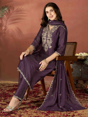 ZARLIKE Embroidered, Solid Kurta, Trouser/Pant & Dupatta Set
