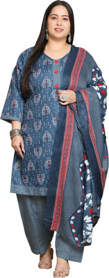 VihaanExim Printed Kurta, Patiala & Dupatta Set