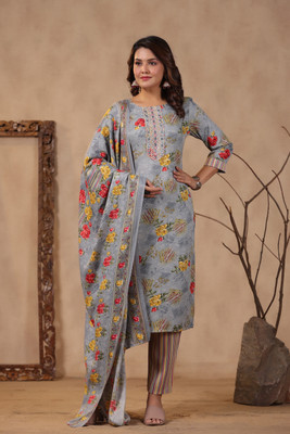 Seemrat Floral Print Kurta, Trouser/Pant & Dupatta Set