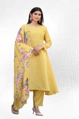 MK TEXARC Floral Print Kurta, Trouser/Pant & Dupatta Set