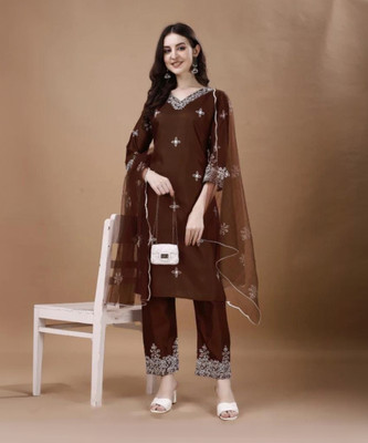 RUDRANI CREATION Embroidered Kurta, Trouser/Pant & Dupatta Set