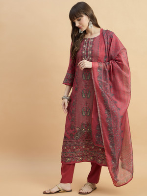 Anouk Rustic Embroidered Kurta, Trouser/Pant & Dupatta Set