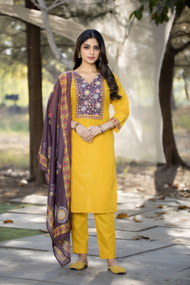 shiv textiles Self Design Kurta, Trouser/Pant & Dupatta Set