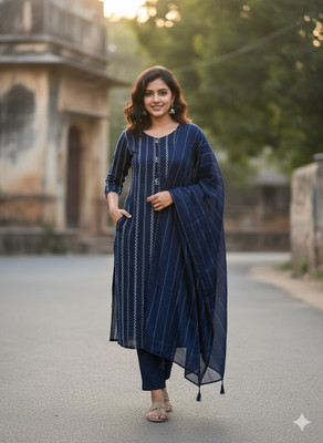 Get smart wear Woven Kurta, Trouser/Pant & Dupatta Set