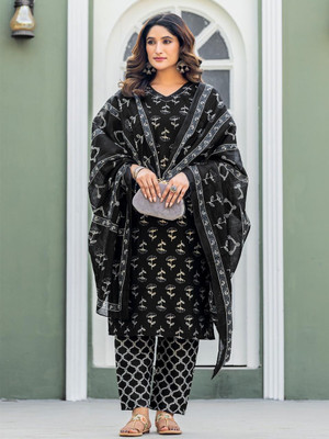 AnAdhTex Printed Kurta, Trouser/Pant & Dupatta Set