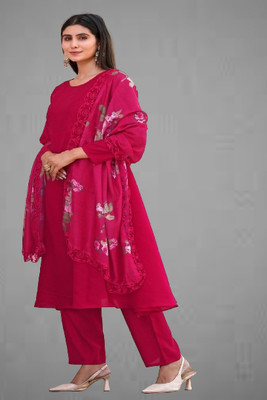 CLASSYCLOSET Floral Print Kurta, Trouser/Pant & Dupatta Set