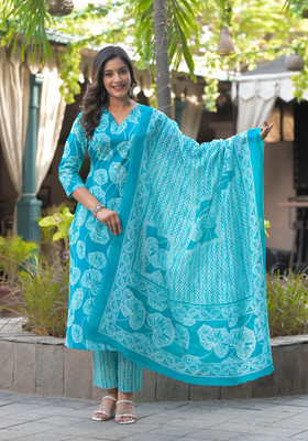 SHREE GANESH COLLECTION Printed Kurta, Palazzo & Dupatta Set