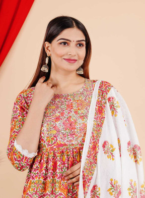 AREEBA FASHION Embroidered, Printed Kurta, Trouser/Pant & Dupatta Set