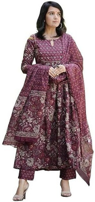 Bairaj Printed Kurta, Palazzo & Dupatta Set