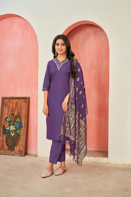 SARVAGNA Embroidered Kurta, Trouser/Pant & Dupatta Set
