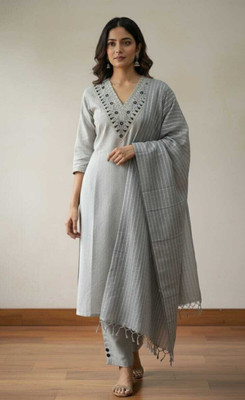 RICF ROYALS INDIA FASHION COLLECTION Embroidered Kurta, Trouser/Pant & Dupatta Set