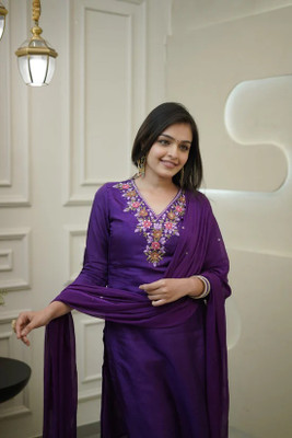 SATAMAR CREATION Embroidered Kurta, Trouser/Pant & Dupatta Set
