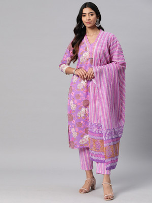 Readiprint Fashions Printed Kurta, Trouser/Pant & Dupatta Set