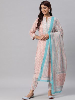Readiprint Fashions Printed Kurta, Trouser/Pant & Dupatta Set
