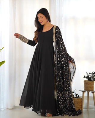 LOKITA WORLD Solid Anarkali Kurta, Bottom & Dupatta Set
