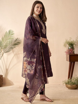 Varni Enterprise Embroidered Kurta, Trouser/Pant & Dupatta Set