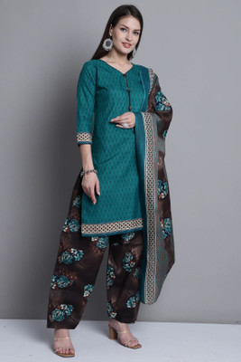 VihaanExim Printed Kurta, Patiala & Dupatta Set