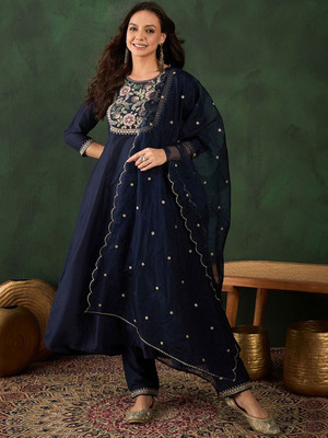 Kvsfab Embroidered Kurta, Trouser/Pant & Dupatta Set