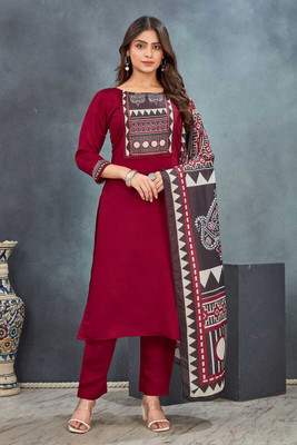 RUNAMORA CREATION Self Design Kurta, Trouser/Pant & Dupatta Set
