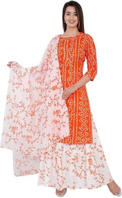 TIERRA Printed Kurta, Palazzo & Dupatta Set