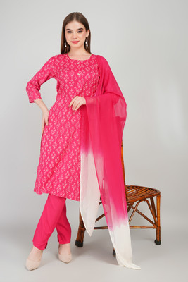 mahisha fashion Printed, Embroidered Kurta, Trouser/Pant & Dupatta Set