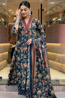 Claria Creation Printed Kurta, Palazzo & Dupatta Set