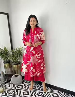 Fashionmaps Printed Kurta, Palazzo & Dupatta Set