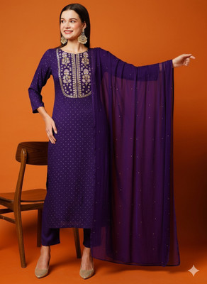 Rahigomar Embroidered Kurta, Trouser/Pant & Dupatta Set