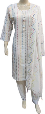 fem fashion Striped Kurta, Trouser/Pant & Dupatta Set
