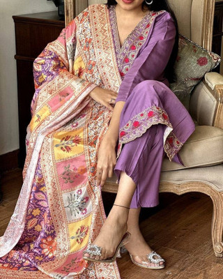 TVASMI Embroidered Kurta, Trouser/Pant & Dupatta Set