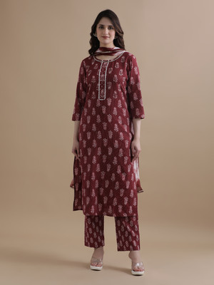 Jaipur Kurti Printed Kurta, Trouser/Pant & Dupatta Set