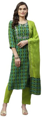 Rootsoul Fashion For You Embroidered Kurta, Trouser/Pant & Dupatta Set