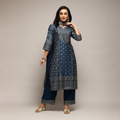 BIBA Printed Kurta, Palazzo & Dupatta Set