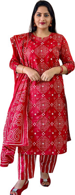 nisha's thread Printed Kurta, Trouser/Pant & Dupatta Set