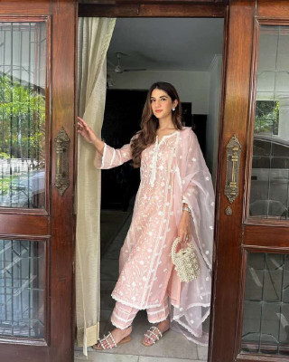 legacyethnic Embroidered Kurta, Trouser/Pant & Dupatta Set
