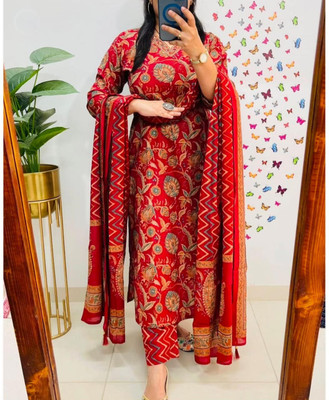 QUNEY Women Kurti Pant Dupatta Set