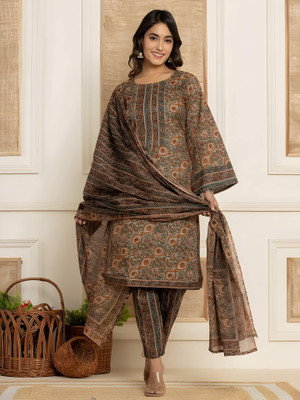 Komfortive Printed Kurta, Trouser/Pant & Dupatta Set