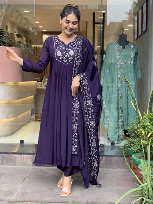 MITRA CREATION Embroidered Kurta, Trouser/Pant & Dupatta Set
