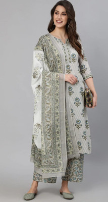 OMSAILACES Printed Kurta, Trouser/Pant & Dupatta Set