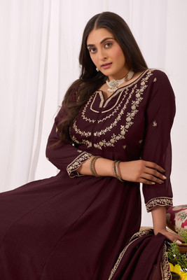 f cloth Women Kurta Pant Dupatta Set